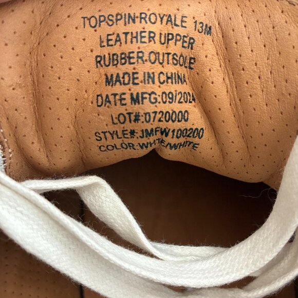 johnnie-O Topspin Royale White Size 13M
